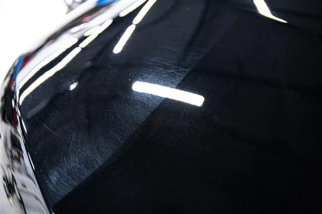 Glossy black paint after paint correction