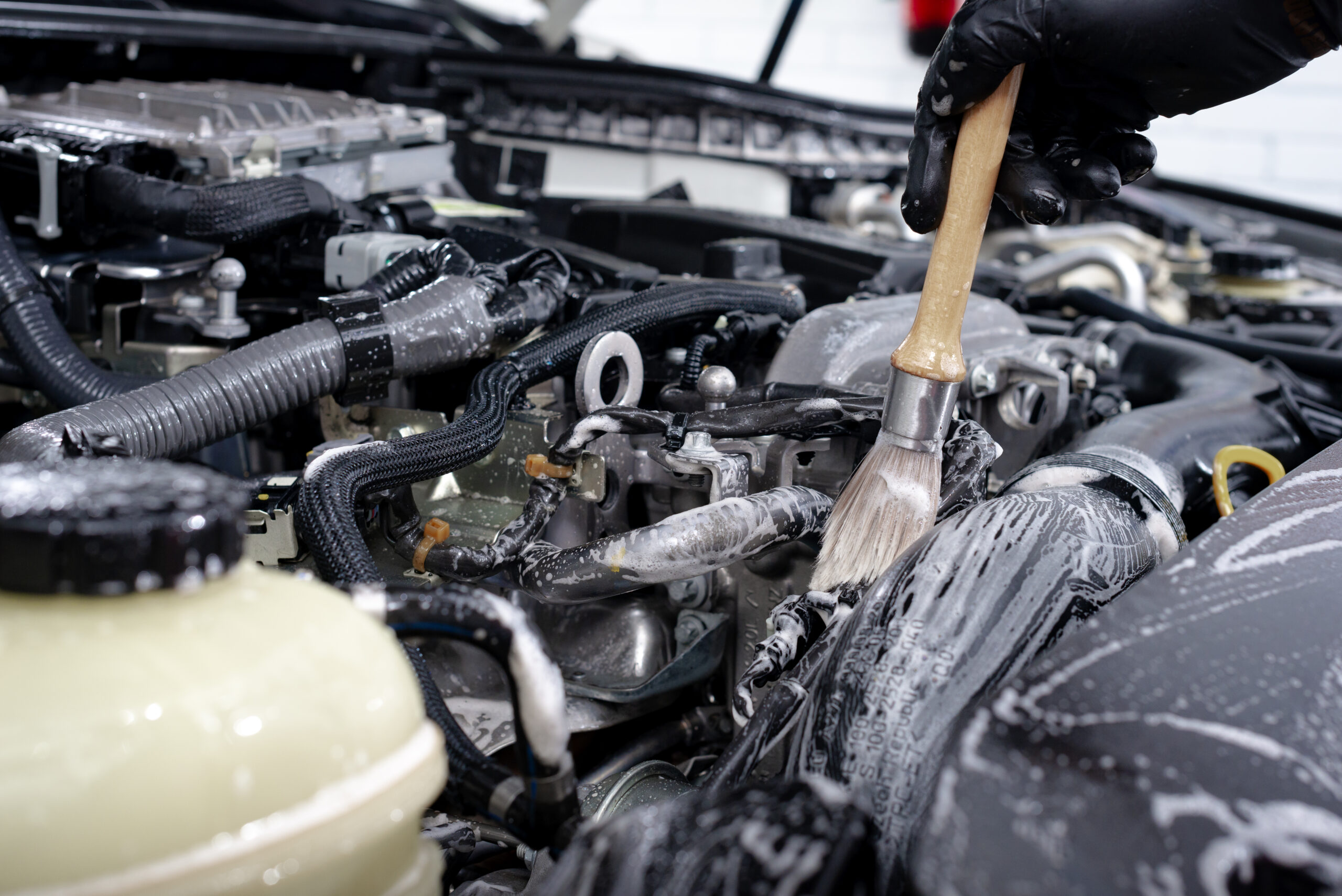 Engine bay detailing in Charlotte, NC by a top-rated mobile detailer